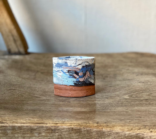 Small oval ceramic vessel