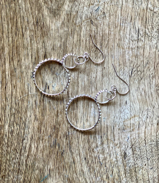 Silver triple hoop earrings