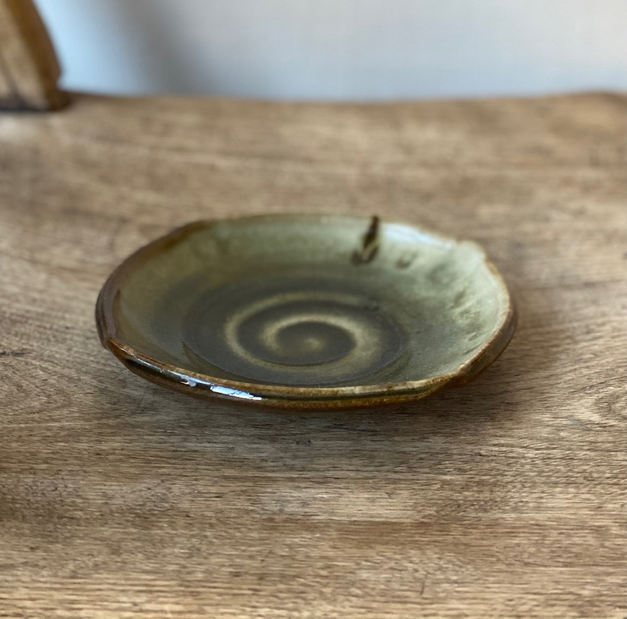 Moss Green small shallow bowl