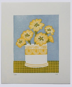 Persephone Primrose pot green/yellow/blue